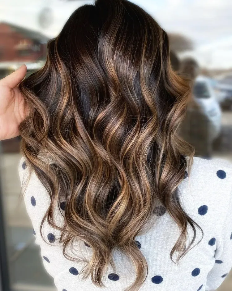 Dark Brown With Ash Blonde and Chocolate Highlights Dark Brown With Ash Blonde and Chocolate Highlights β Dark Winter Hair Colors