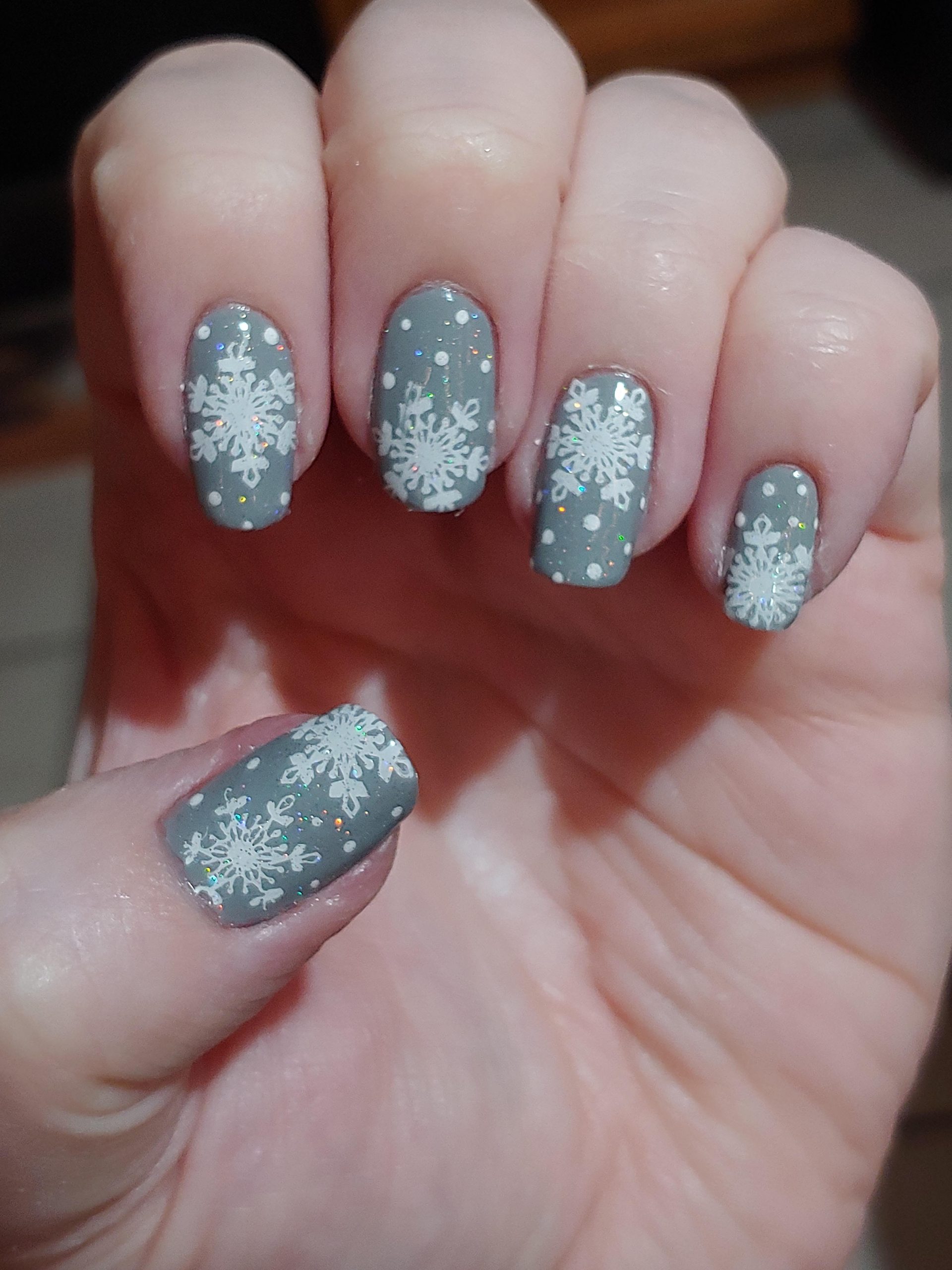Neat Polish Application Clean Lines Visual Idea — Winter Gray Nails