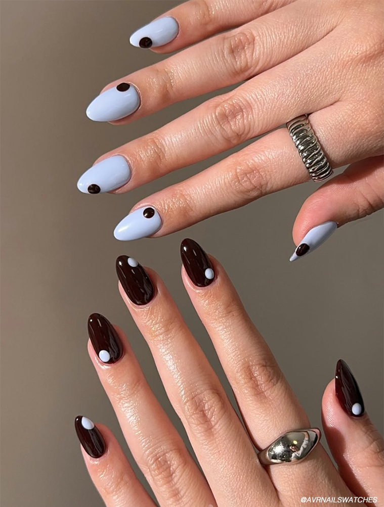 Dots On Accent Nails Visual Idea Dots On Accent Nails Visual Idea β Winter Nail Colors for Women Over 40