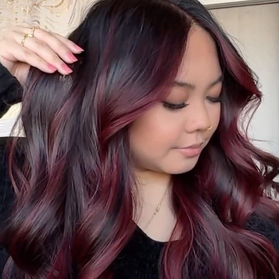 Dark Brown Base With Deep Red Highlights Visual Idea Dark Brown Base With Deep Red Highlights Visual Idea β Cherry Cola Hair Color