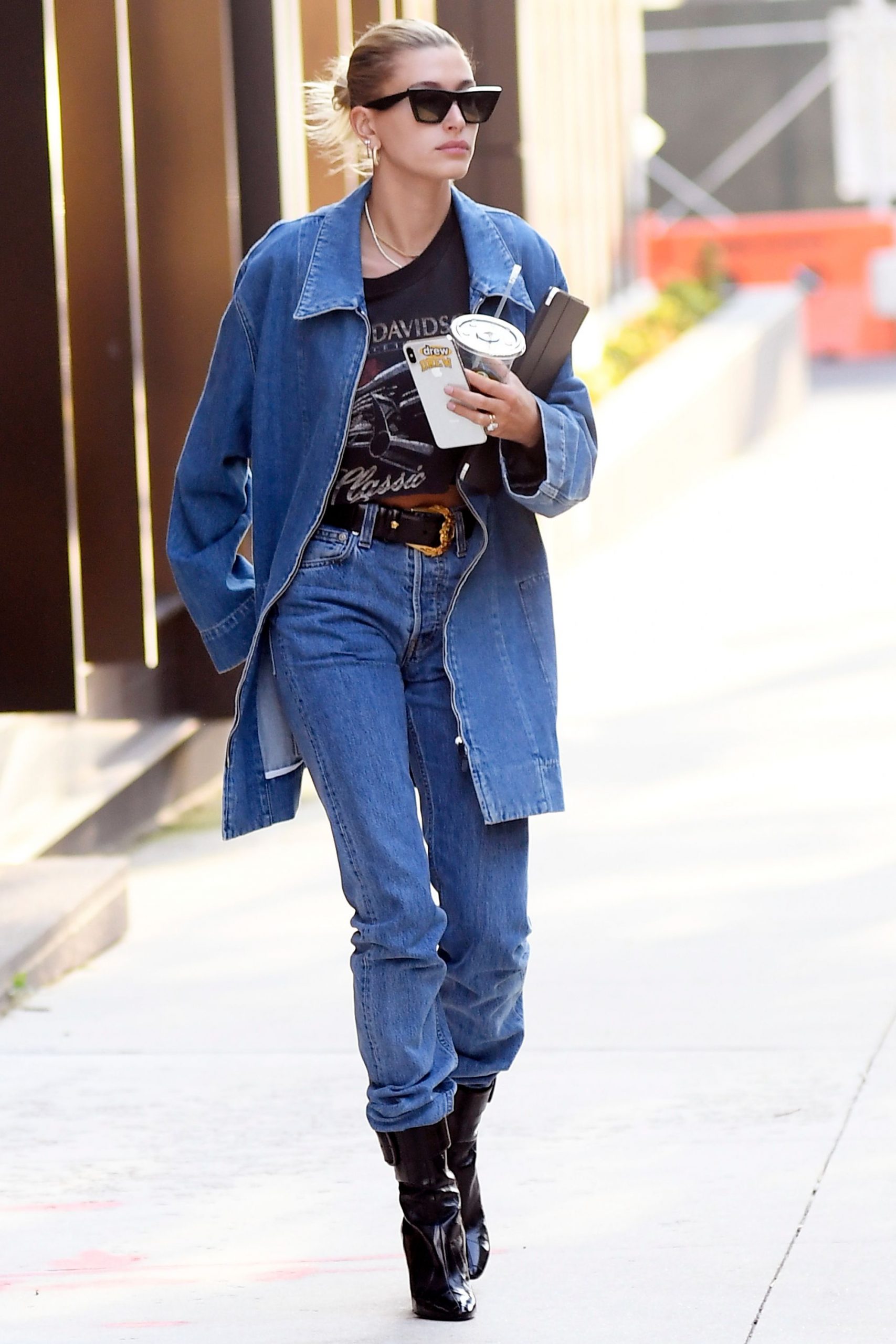 Denim-on-Denim with Black Ankle Boots for a Relaxed Casual Style — Winter Boots Outfits