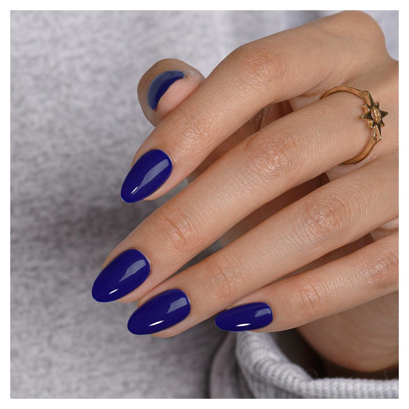 Solid Color Visual Idea — Short Winter Almond Nails