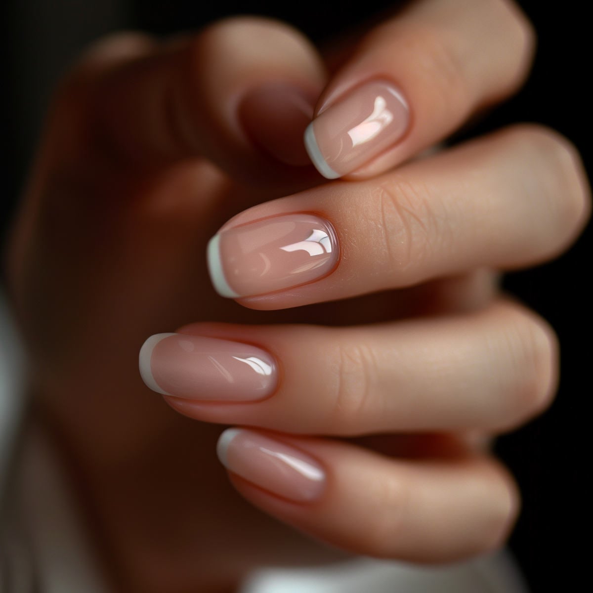 One Hand Close-Up Visual Idea One Hand Close-Up Visual Idea β Winter Nude Nails
