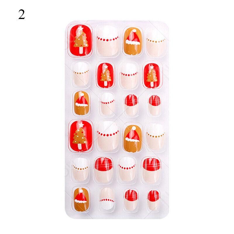 Red White Beige Gold Green Visual Idea — Christmas Nails for Kids 2026