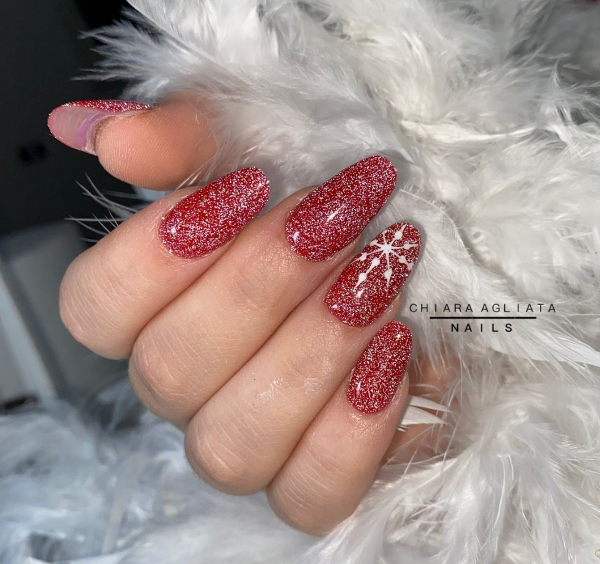 Red With Silver Glitter Visual Idea Red With Silver Glitter Visual Idea β Winter Party Nails