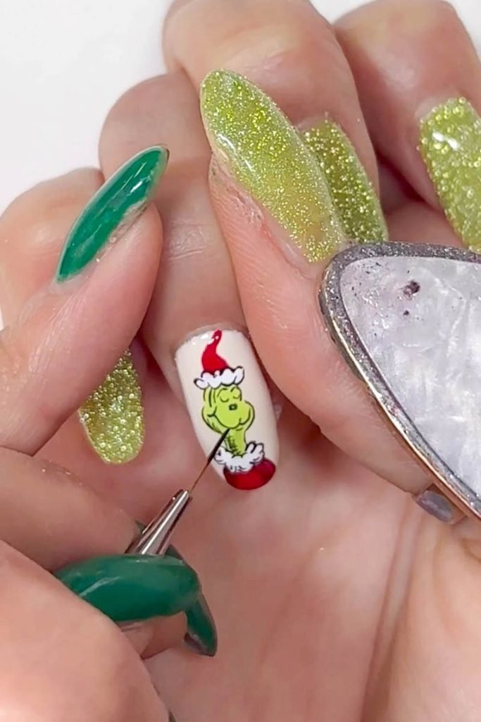 Glitter Glossy Visual Idea Glitter Glossy Visual Idea β Cute Christmas Nails 2026
