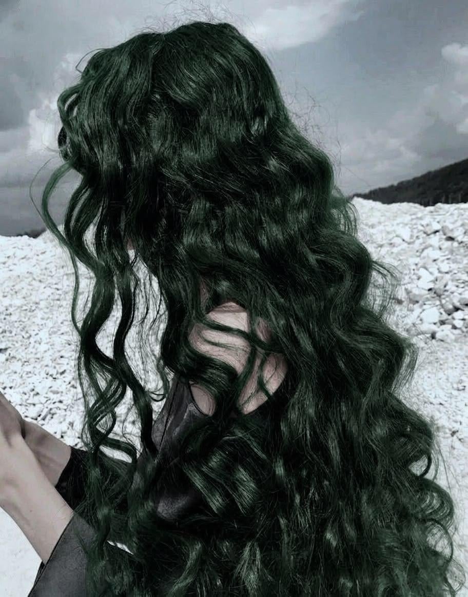 Deep Emerald Green Curly Hair Deep Emerald Green Curly Hair β Dark Winter Hair Colors