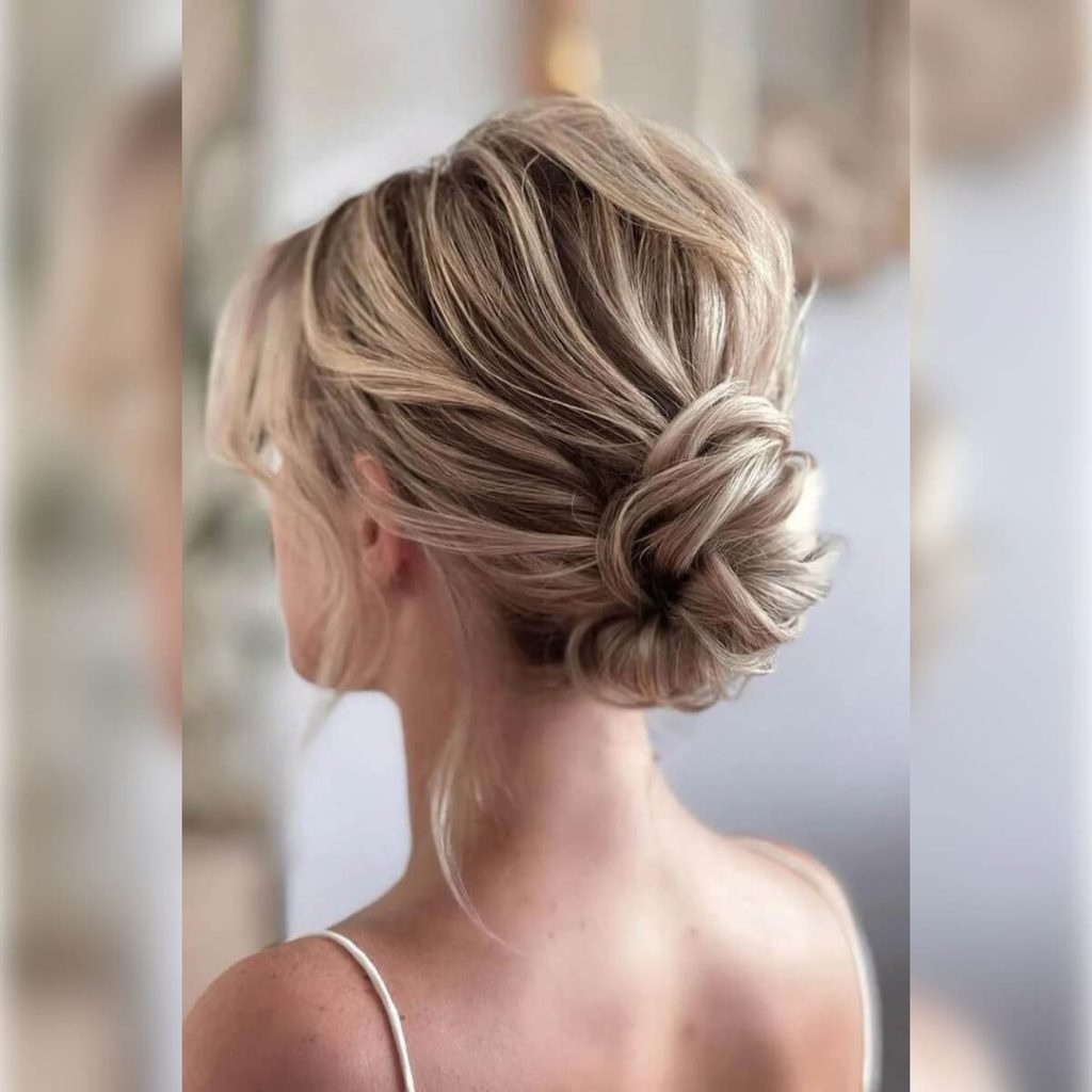 Honey Blonde Soft Wavy Updo — Winter Updos