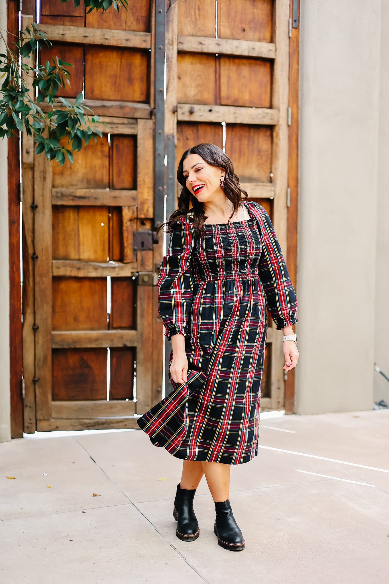 Pencil Skirt and Leather Boots for Winter Church — Winter Church Outfits