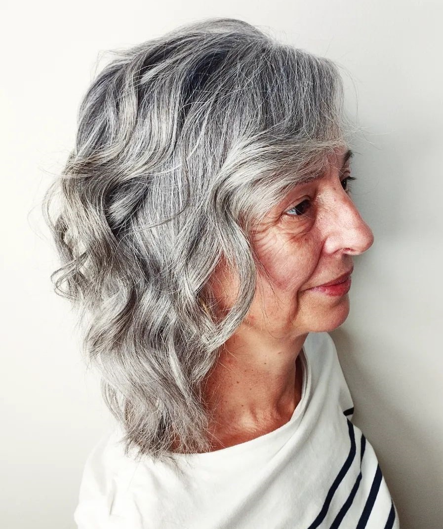 Soft Blowout In Natural Grey Soft Blowout In Natural Grey β Winter Natural Hairstyles