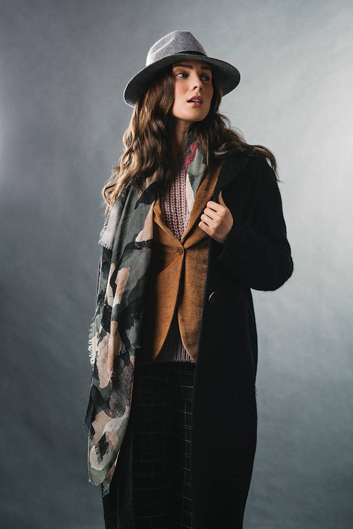 Suede Vest Layered with Knit Sweater and Coat — Western Winter Outfits