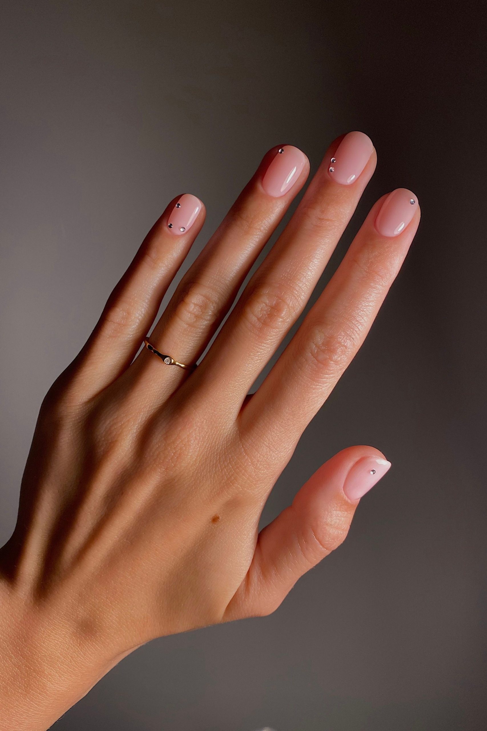 Sheer Nude Pink Micro French Sparkle — Classy Winter Nails