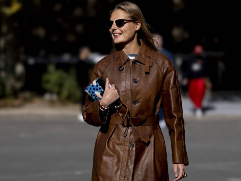 Belted Brown Leather Coat — Brown Coat Outfits