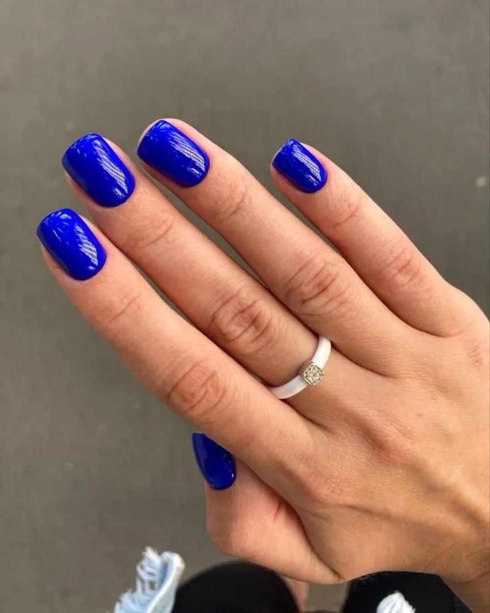 Electric Blue Glossy Short Square Nails Electric Blue Glossy Short Square Nails β New Years Square Nails 2027