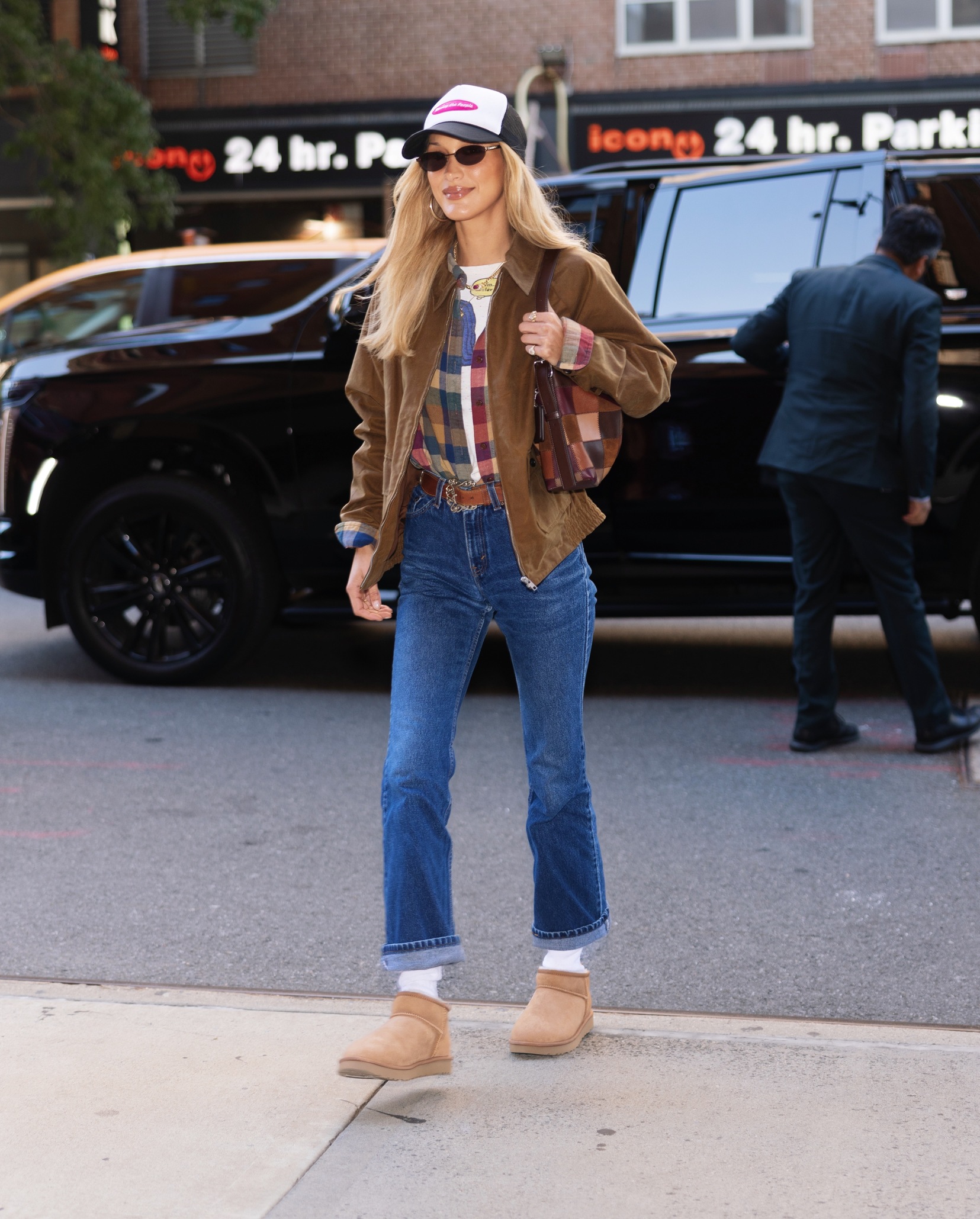 Layered Shirts and Corduroy Jacket with Tan Uggs — Ugg Boots Outfits