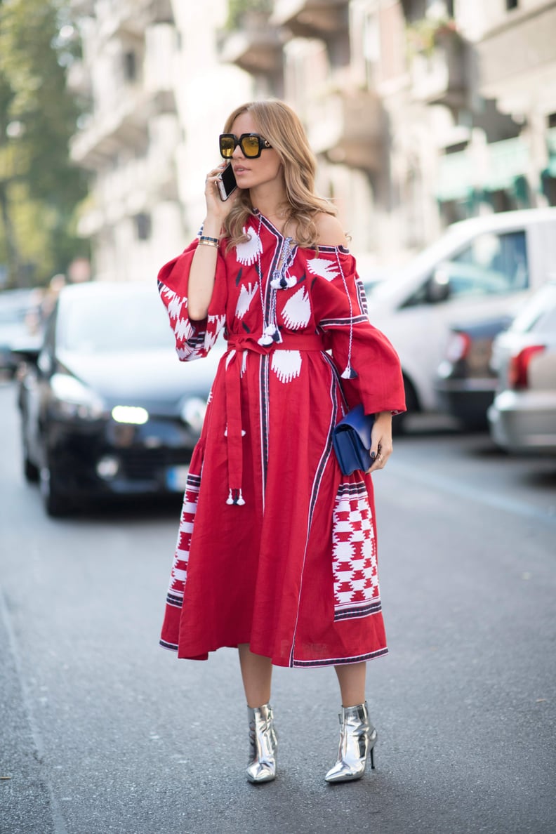 Bold Fashion Event: Metallic Stiletto Boots with Printed Dress Bold Fashion Event: Metallic Stiletto Boots with Printed Dress β Ankle Boots Outfits