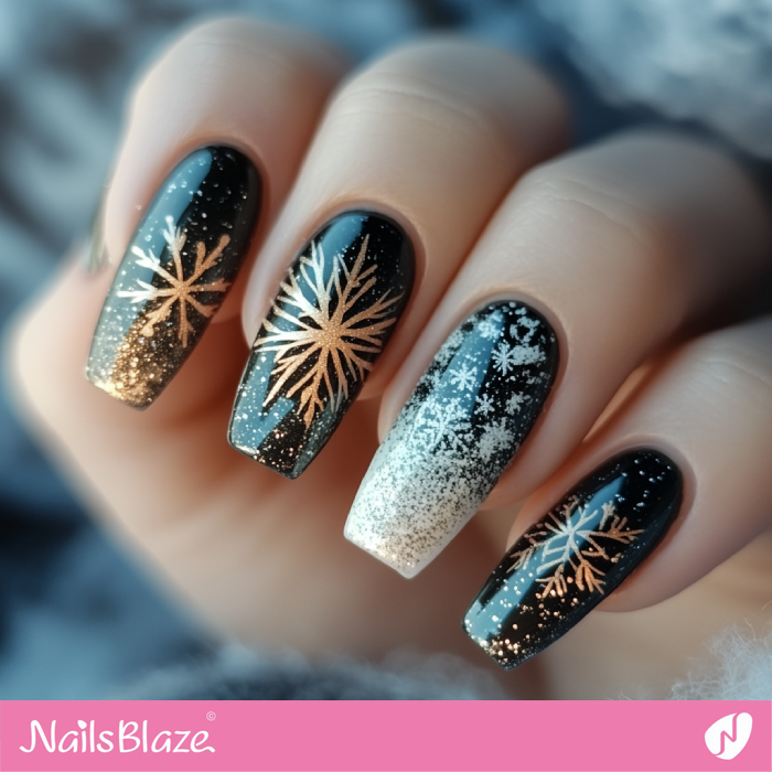Glossy With Glitter Visual Idea Glossy With Glitter Visual Idea β Long Winter Coffin Nails