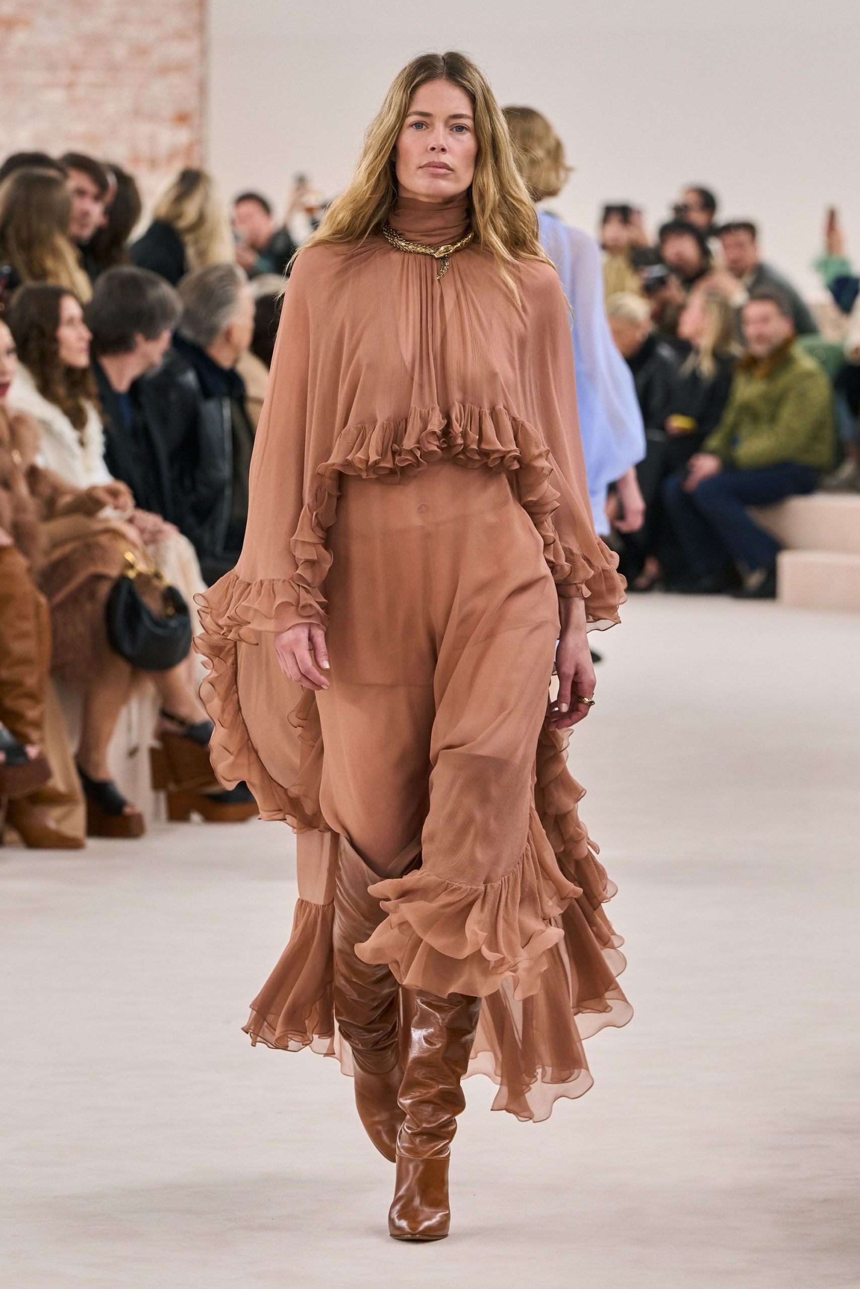 Bohemian Maxi Dress with Brown Leather Knee-High Boots — Knee High Boots Outfits