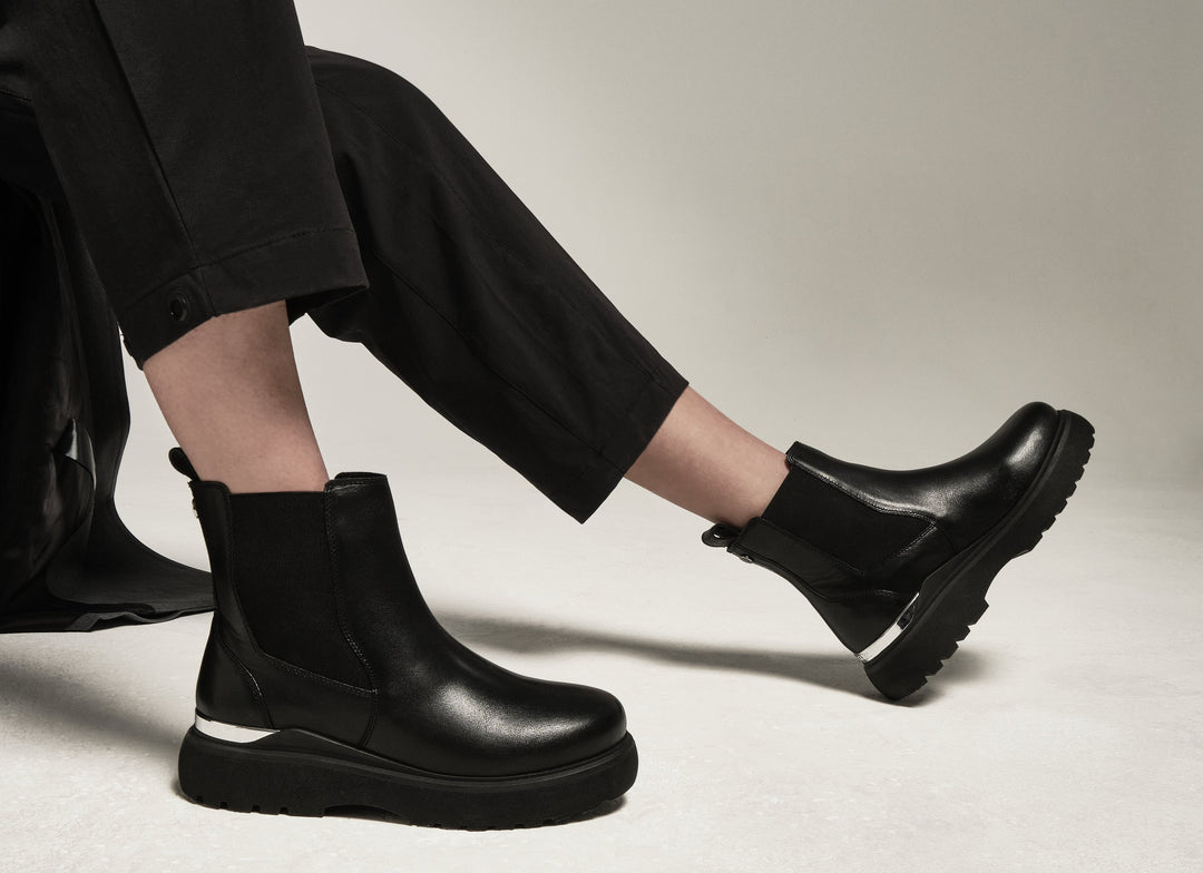 Platform Chelsea Boots with Black Trousers Platform Chelsea Boots with Black Trousers β Chelsea Boots Outfits