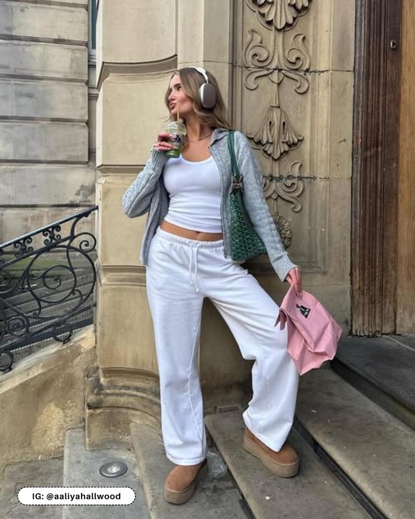 Relaxed White Wide-Leg Sweatpants for Leisure Relaxed White Wide-Leg Sweatpants for Leisure β Sweatpants Outfits