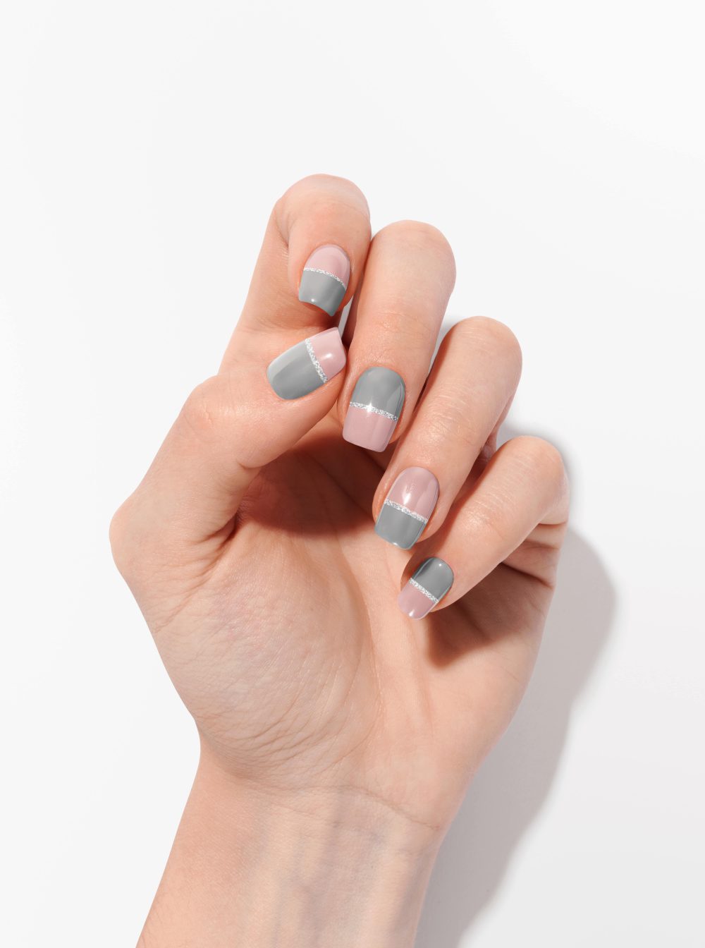 Matte Grey Color Block Short Square Nails Matte Grey Color Block Short Square Nails β New Years Square Nails 2027