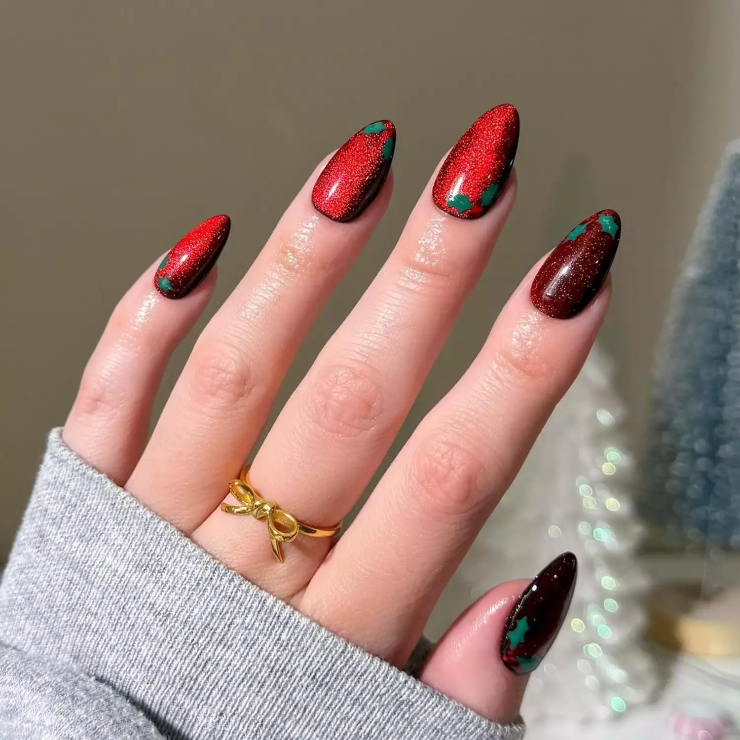 Holographic Glitter Effect Visual Idea Holographic Glitter Effect Visual Idea β Christmas Nails for Women Over 50 2026