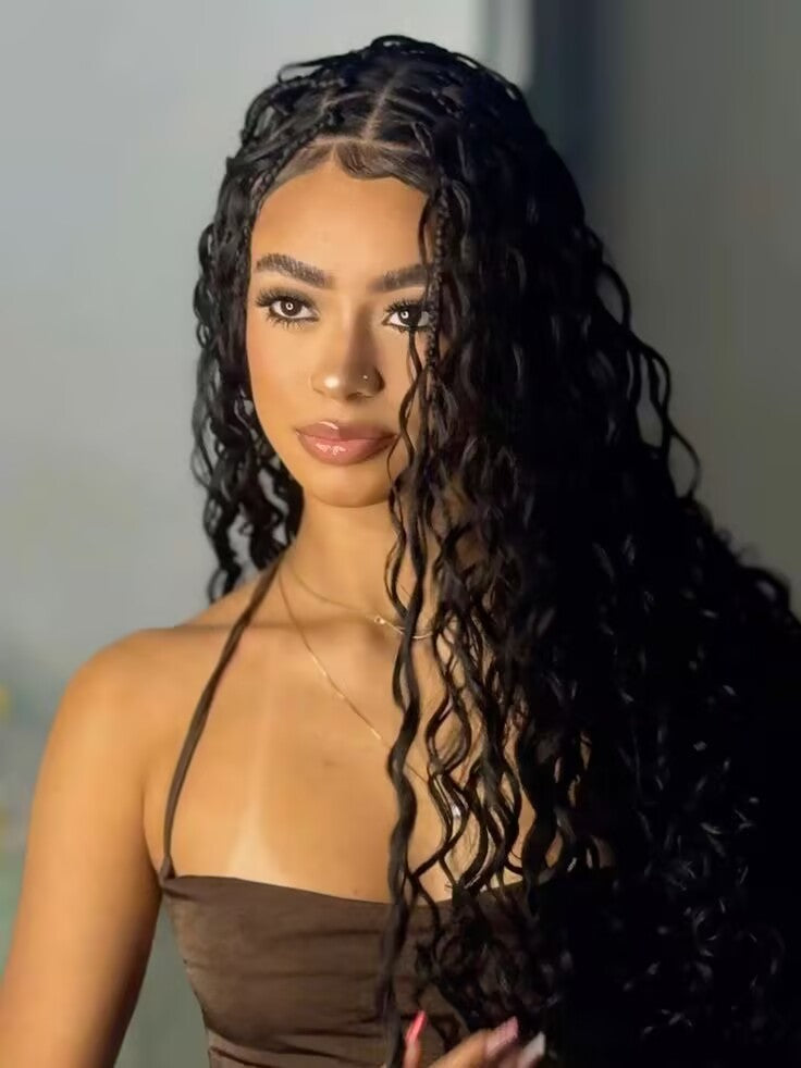 Black Hairline Braids And Loose Curls — Winter Haircuts for Girls