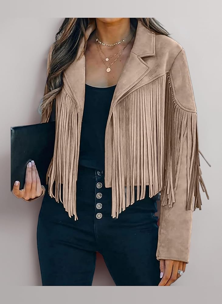 Fringed Faux Leather Jacket for Western Edge — Western Winter Outfits