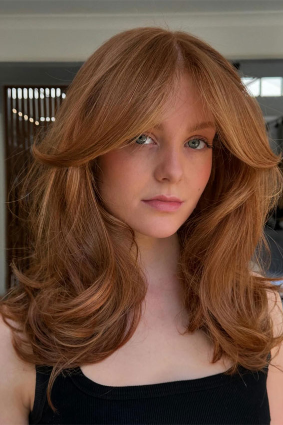 Golden Auburn With Subtle Blonde Highlights — Winter Auburn Hair Color