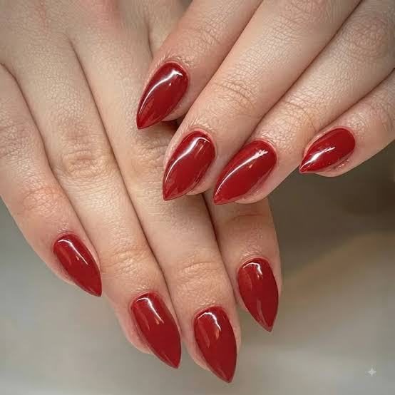 Long Stiletto Solid Deep Red Long Stiletto Solid Deep Red β Wine Christmas Nails 2026