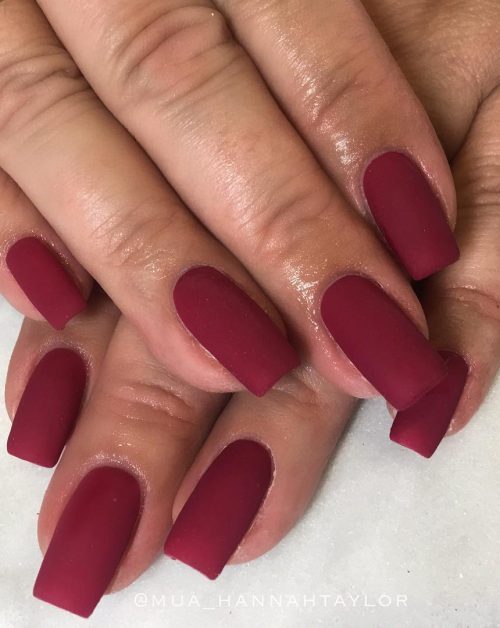 Deep Red Visual Idea — Baddie Winter Nails