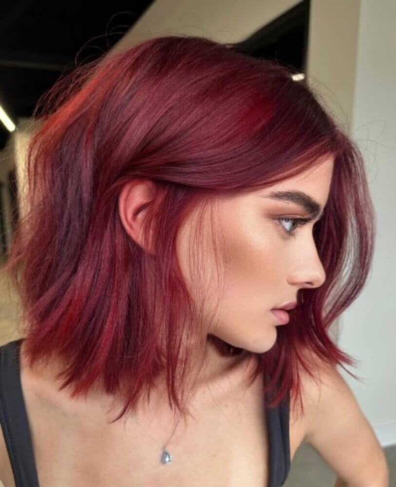 Deep Cherry Red Visual Idea Deep Cherry Red Visual Idea β Winter Hair Colors