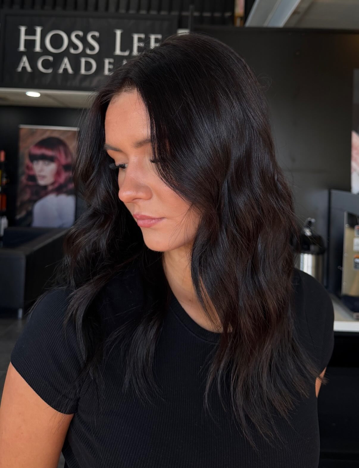 Mid-Back Wavy Espresso With Gloss — Espresso Brown Hair