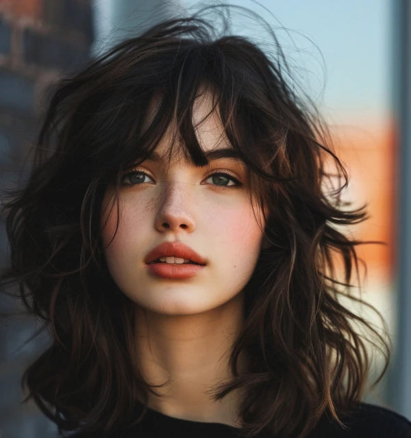 Dark Brown Visual Idea Dark Brown Visual Idea β Winter Haircuts for Round Faces