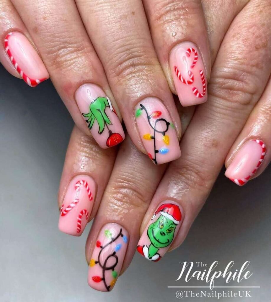 Matte Gingerbread Snowflake Tree Nails Matte Gingerbread Snowflake Tree Nails β Easy Christmas Nails 2026