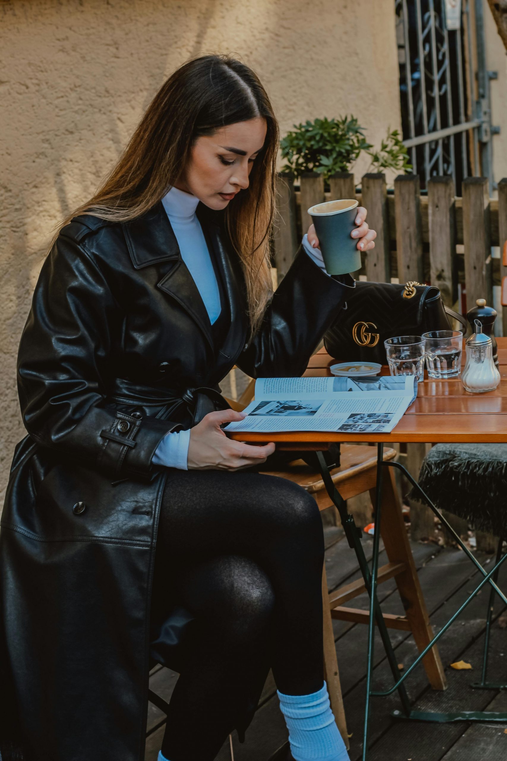 Black Leather Trench Coat for a Chic Casual Statement — February Outfits