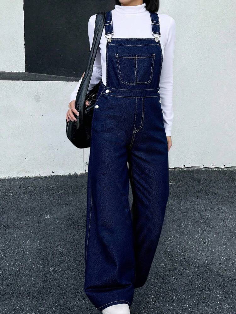 Denim Overalls with Turtleneck for Classic College Casual — Winter College Outfits