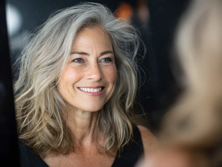 Collarbone Length With Long Layers — Winter Haircuts for Women Over 70