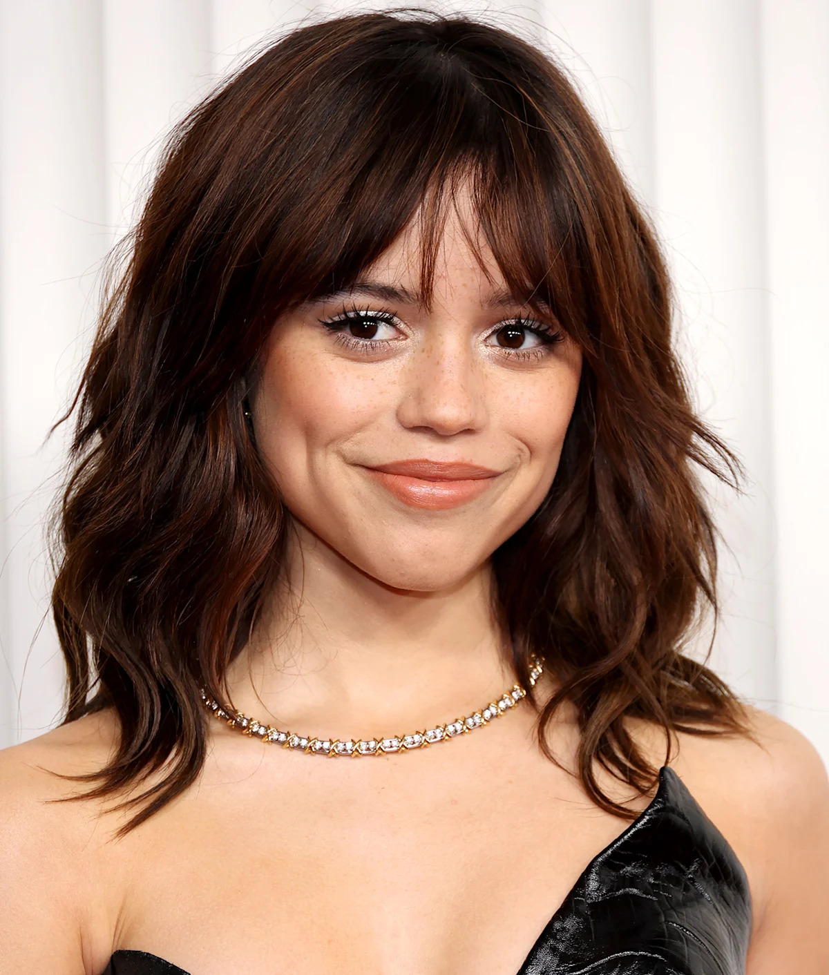 Textured Dark Brown Shag With Curtain Bangs Textured Dark Brown Shag With Curtain Bangs β Low Maintenance Winter Haircuts