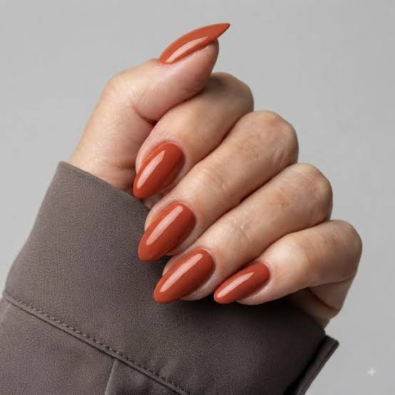 Muted Rose Pink Glossy Almond Nails Muted Rose Pink Glossy Almond Nails β Christmas Nails for Women Over 50 2026