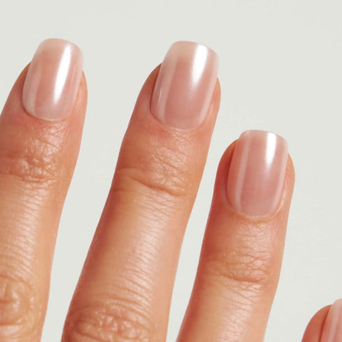 Sheer Milky Pink Pearlescent Nails Sheer Milky Pink Pearlescent Nails β Short Winter Square Nails