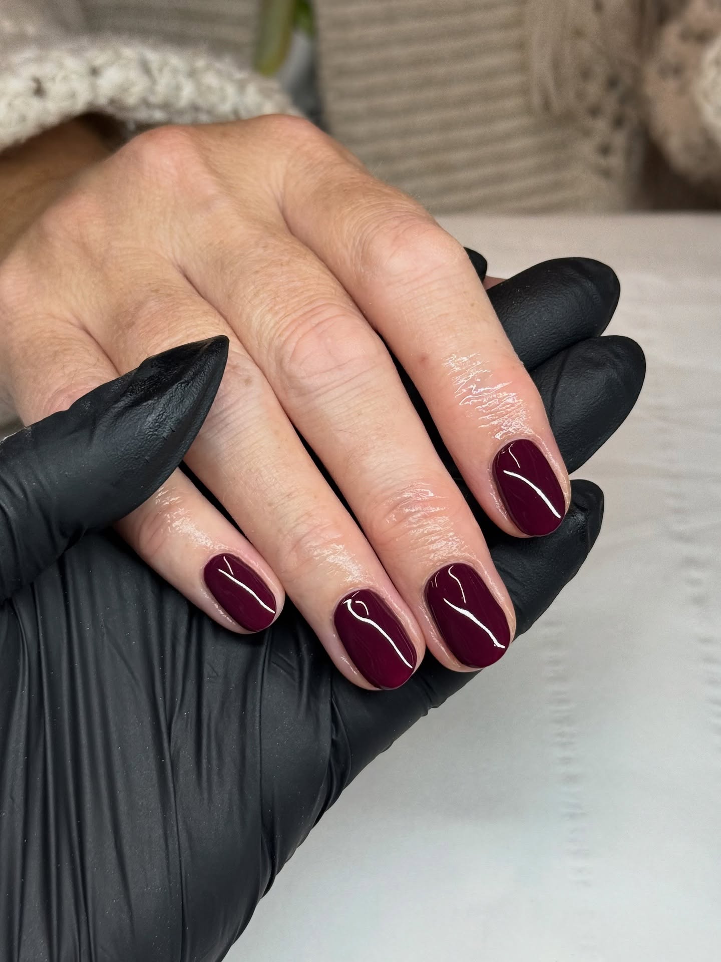 Deep Burgundy With A Subtle Shimmer Visual Idea — Fall to Winter Nails