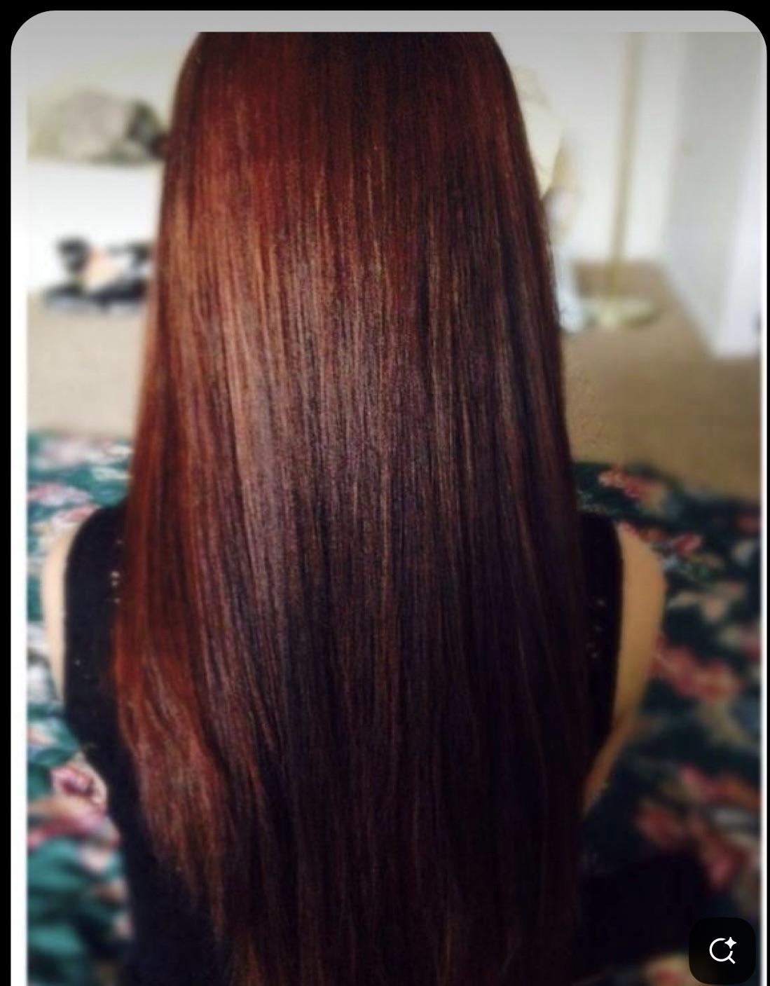 Warm Chestnut Auburn Straight — Winter Auburn Hair Color