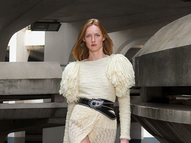Textured Knit Top with Fringed Sleeves and Lace Skirt — Boho Winter Outfits