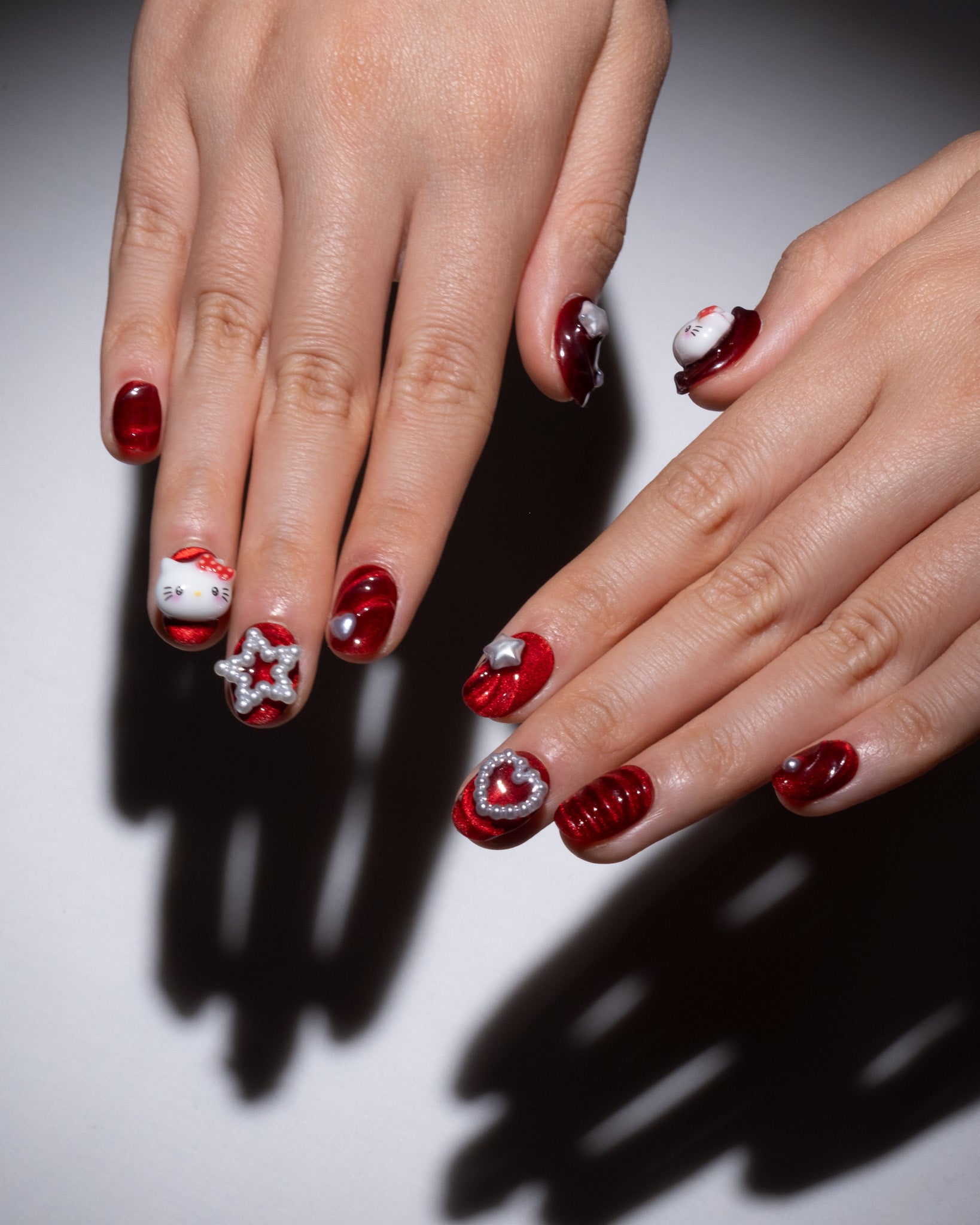 Sheer Pink Hello Kitty Face Sheer Pink Hello Kitty Face β Hello Kitty Christmas Nails 2026