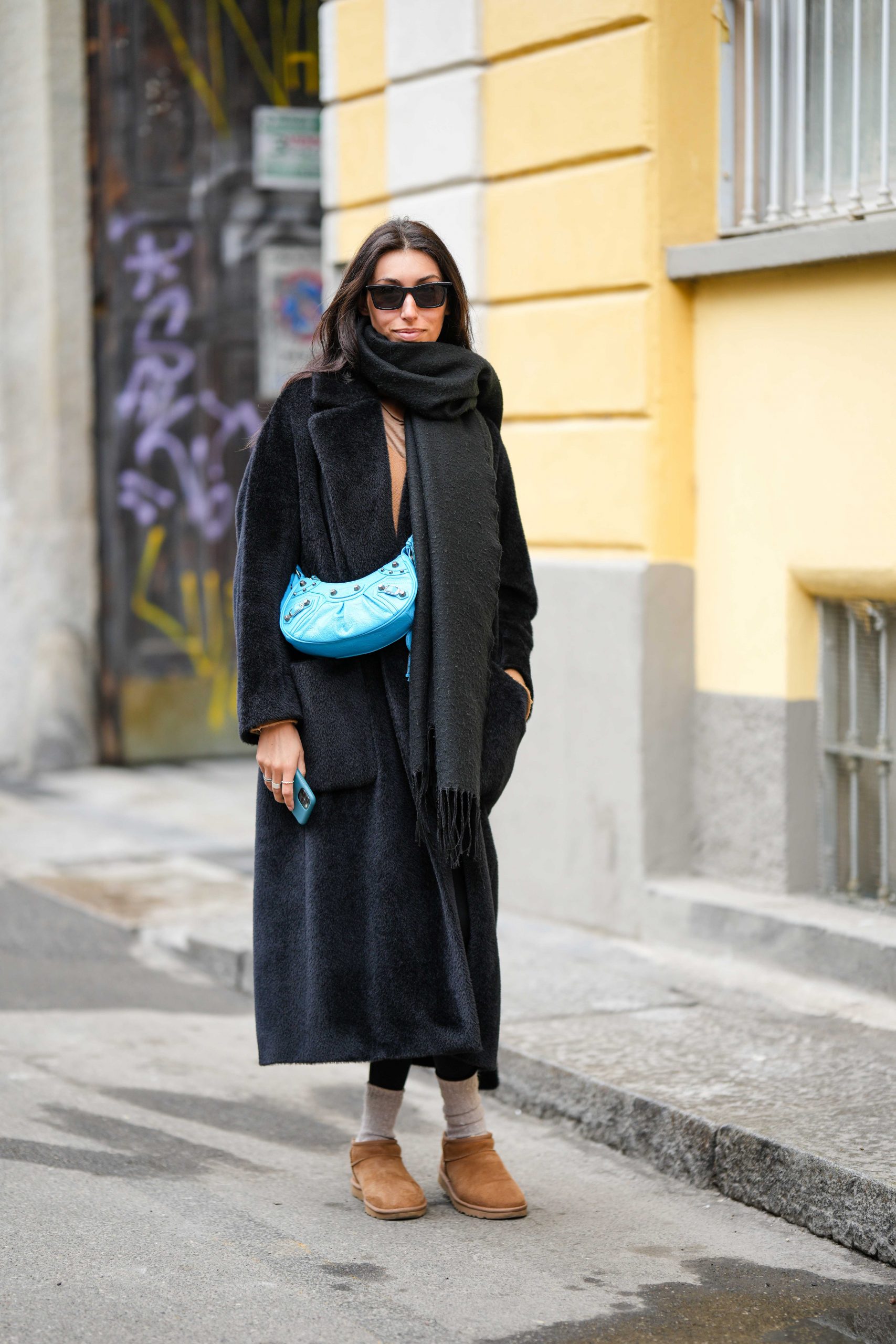 Cozy Layers and a Pop of Blue with Brown Uggs — Ugg Boots Outfits
