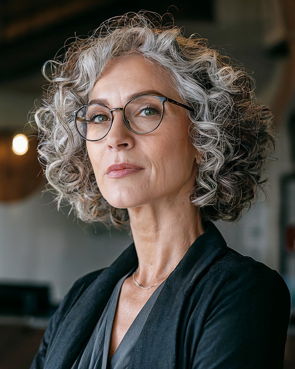 Voluminous Curly Brown Lob Voluminous Curly Brown Lob β Winter Hairstyles for Women Over 50
