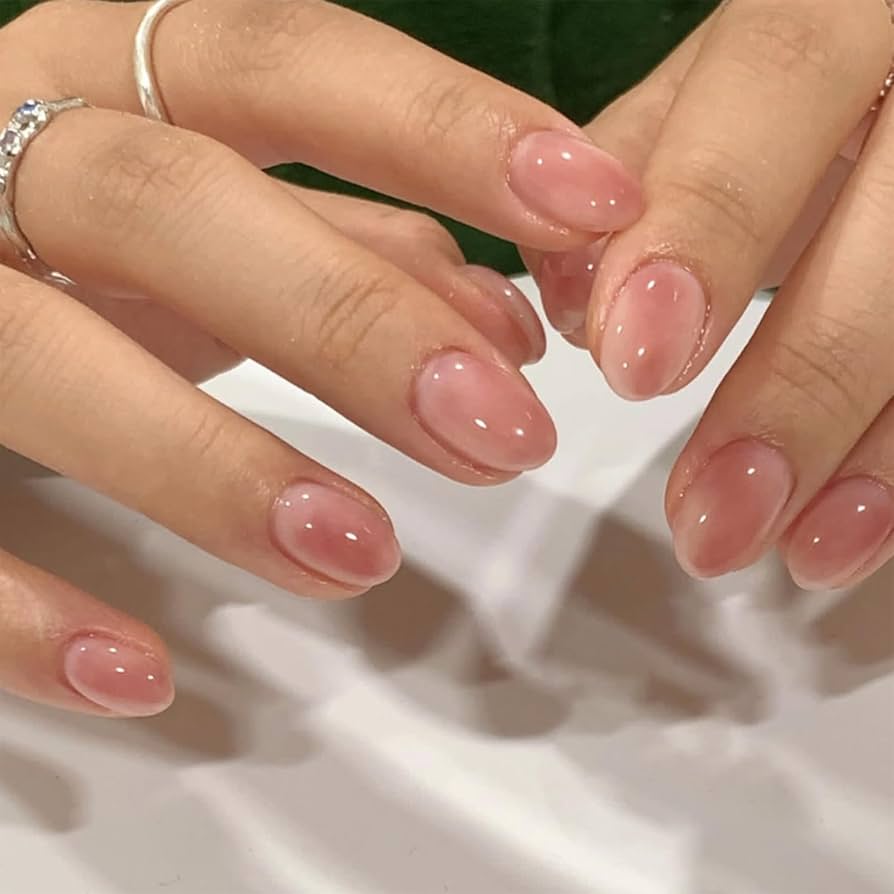 None Visual Idea — Short Winter Almond Nails