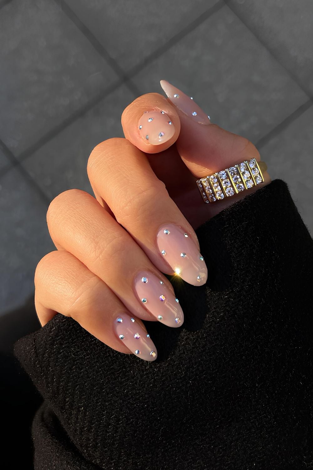 Sheer Nude All-Over Rhinestones Sheer Nude All-Over Rhinestones β Winter Rhinestone Nails