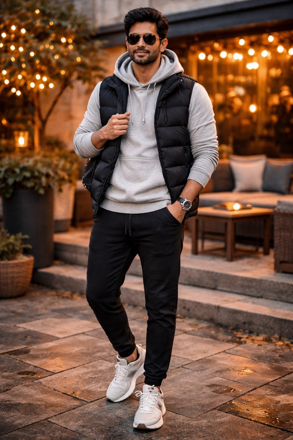 Puffer Vest Over Hoodie for Streetwear Style Puffer Vest Over Hoodie for Streetwear Style β Winter Outfits for Men